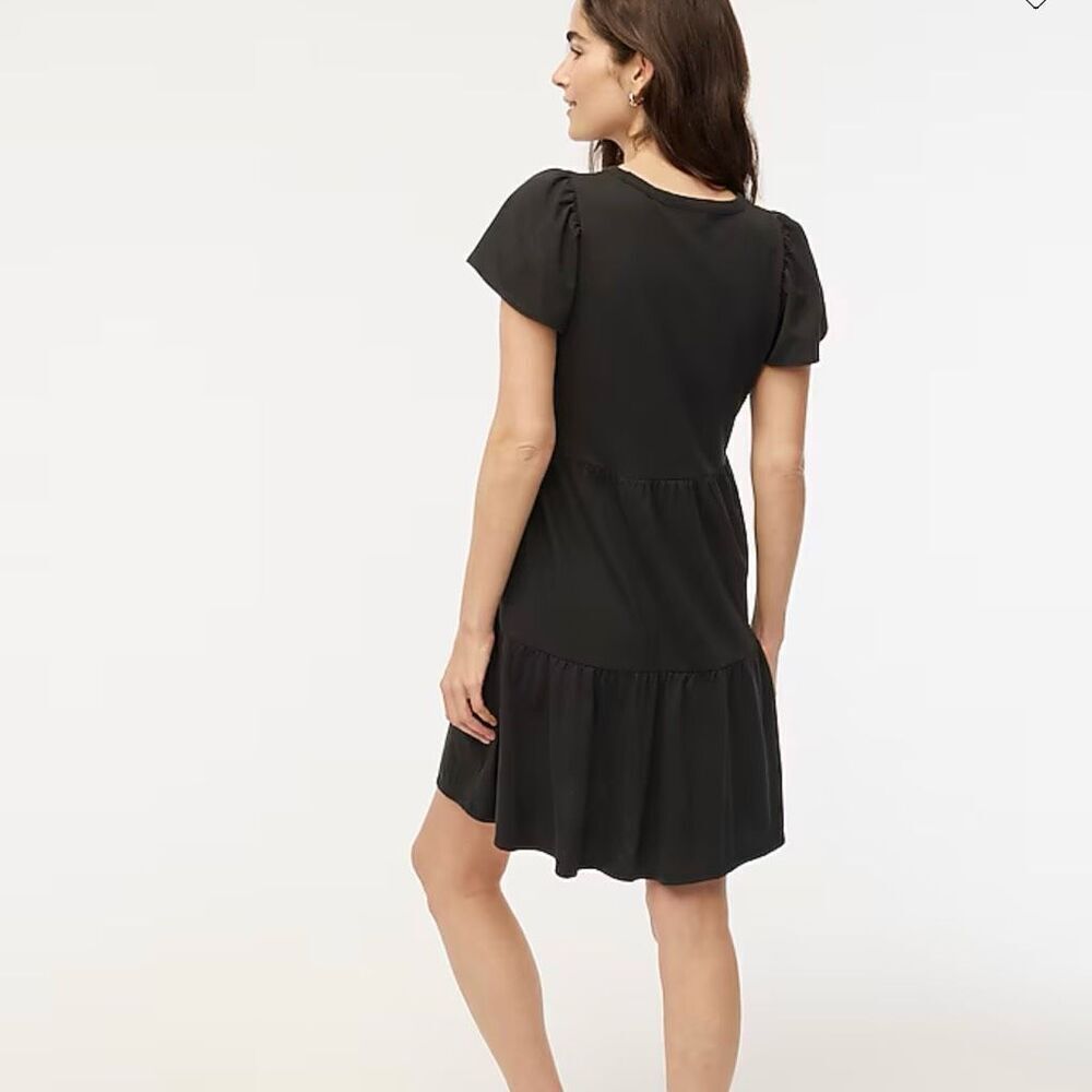 J. Crew Women’s Medium Knit tiered mini dress Black